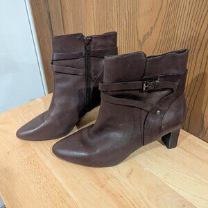Ralph Lauren Nadia Brown Leather Ankle Boots- Size 8.5 B
